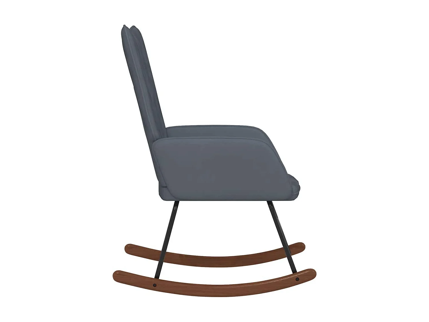 Schaukelstuhl Dunkelgrau Samt
