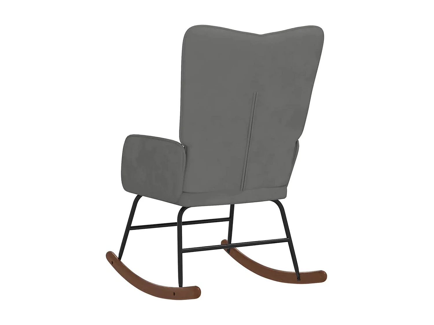 Chaise à bascule Gris foncé Velours