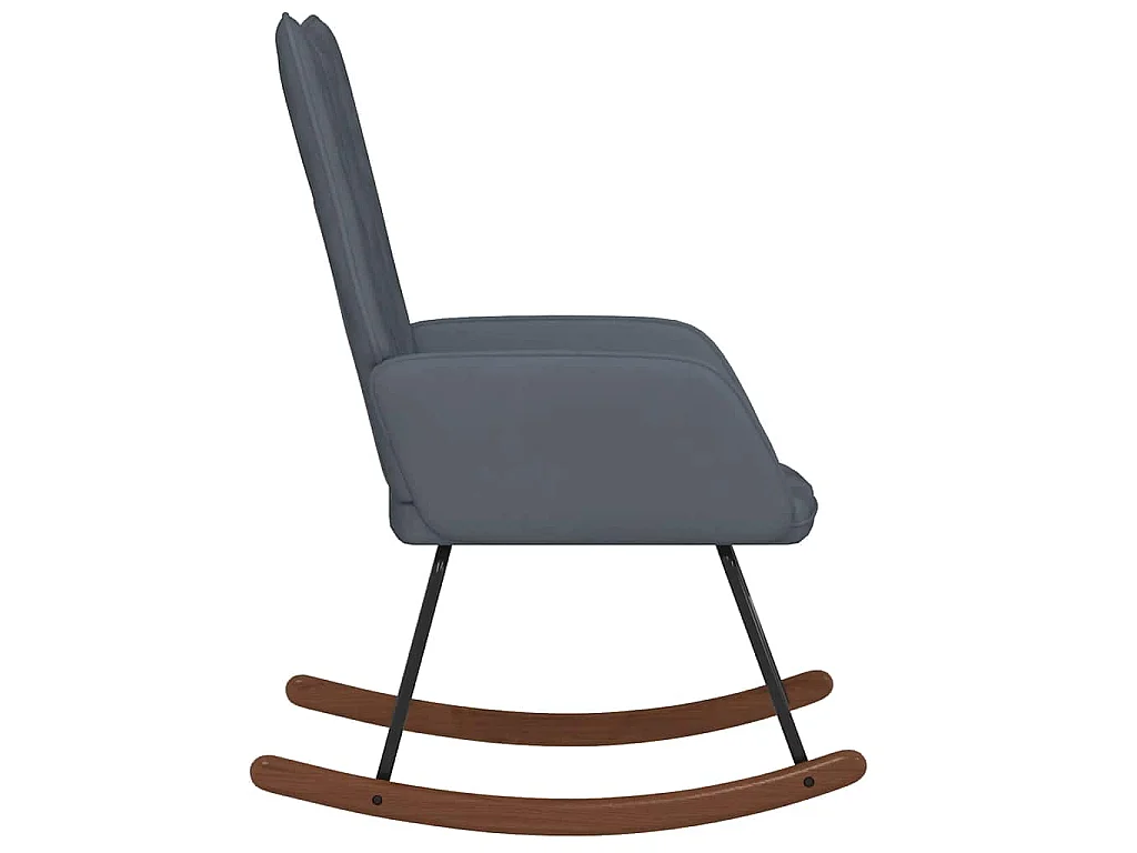 Cadeira de baloiço veludo cinzento-escuro
