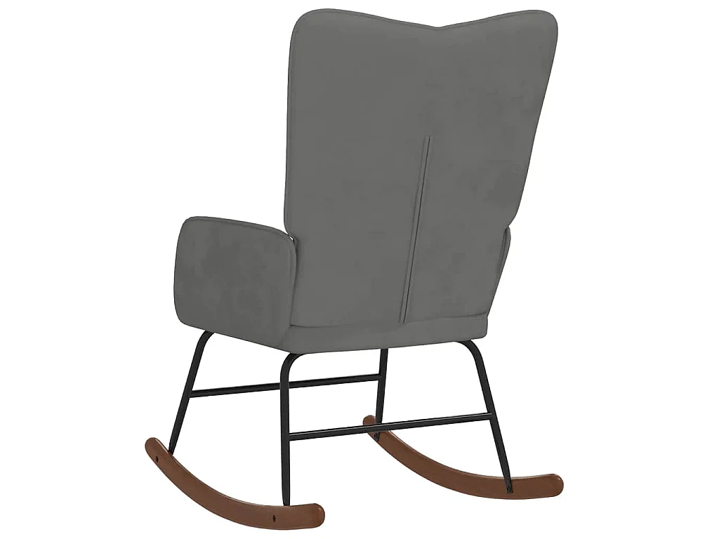 Cadeira de baloiço veludo cinzento-escuro