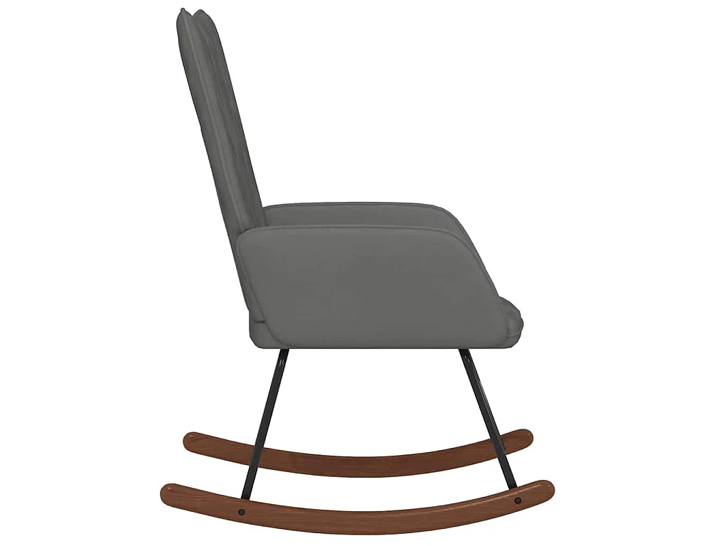 Chaise à bascule Gris foncé Velours