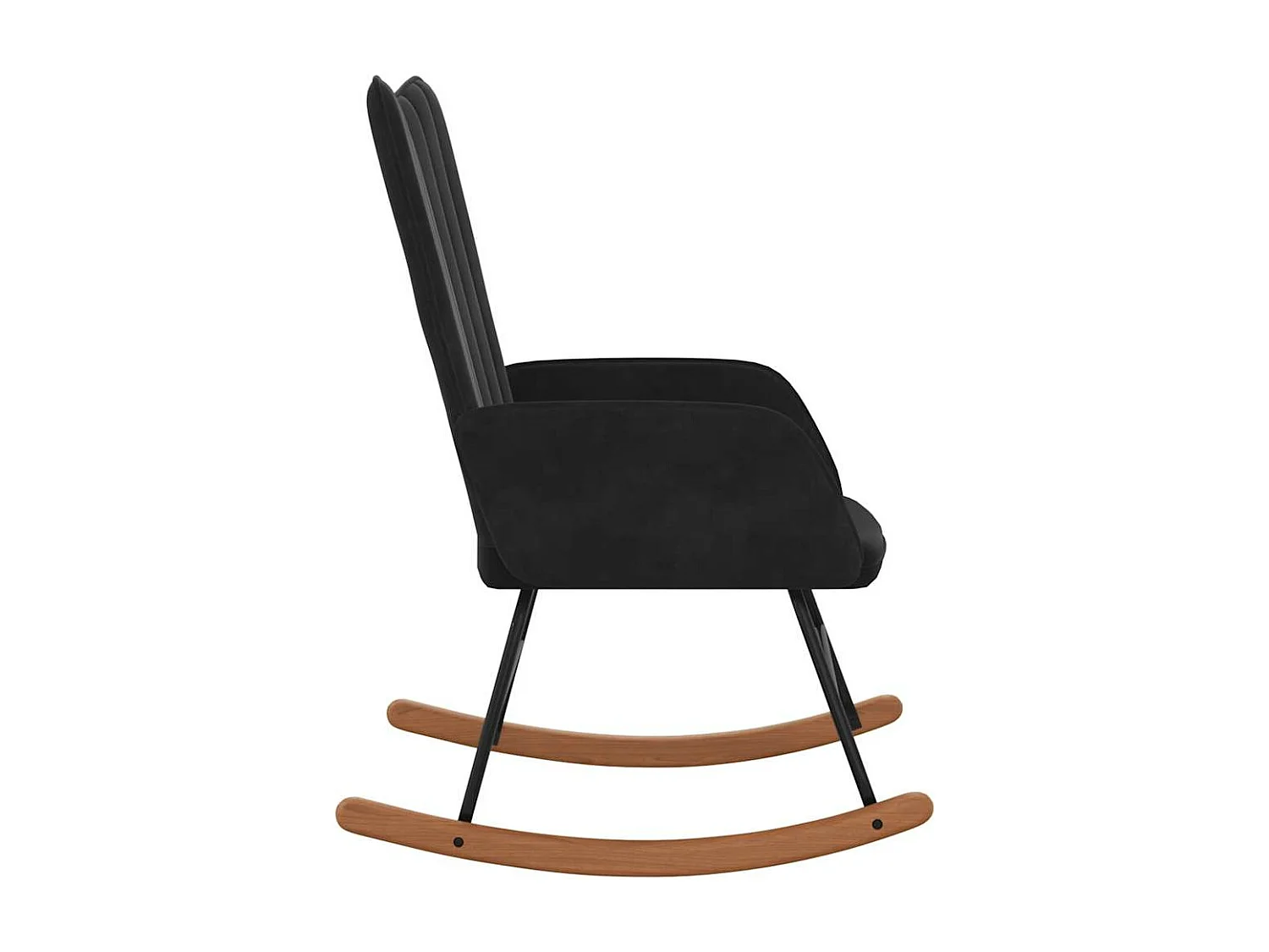 Schommelstoel fluweel zwart