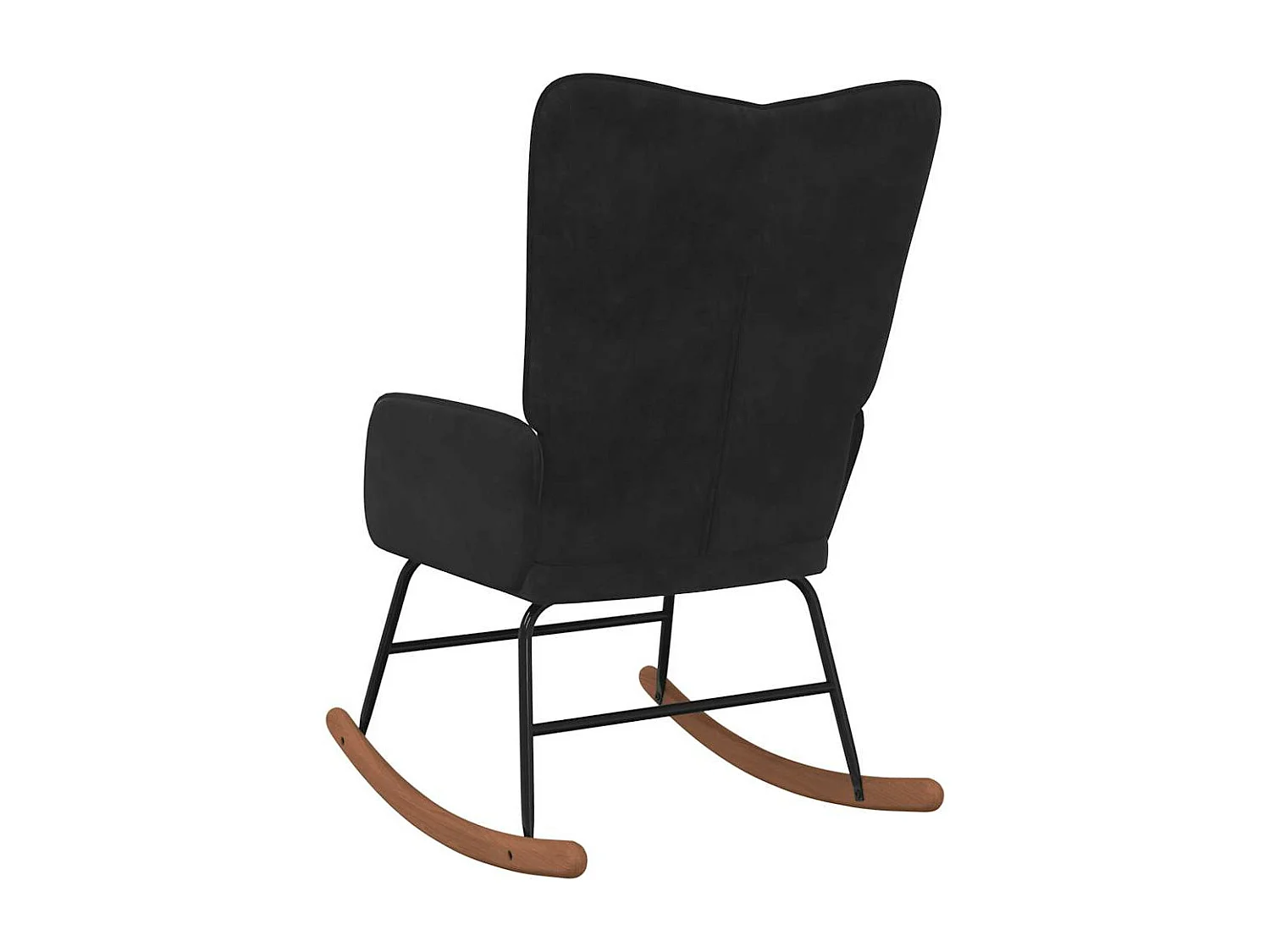 Schommelstoel fluweel zwart