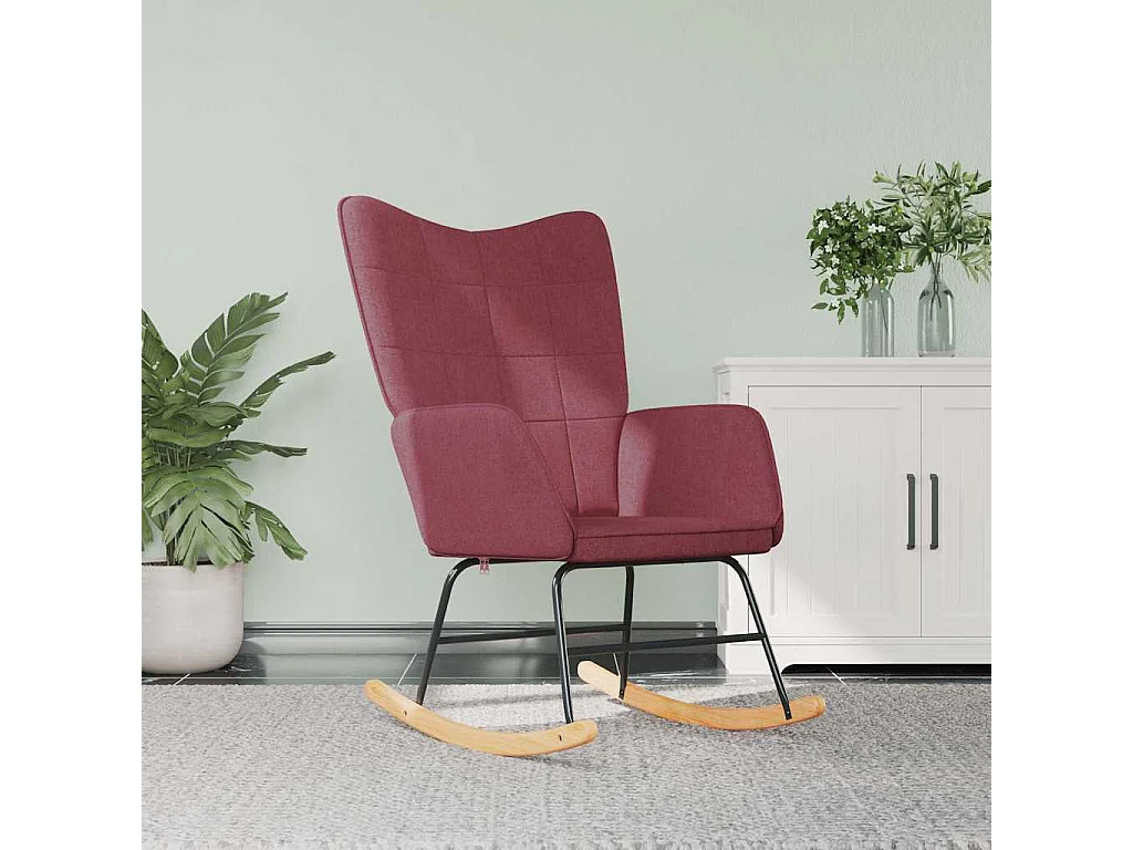 Chaise à bascule Rouge bordeaux Tissu