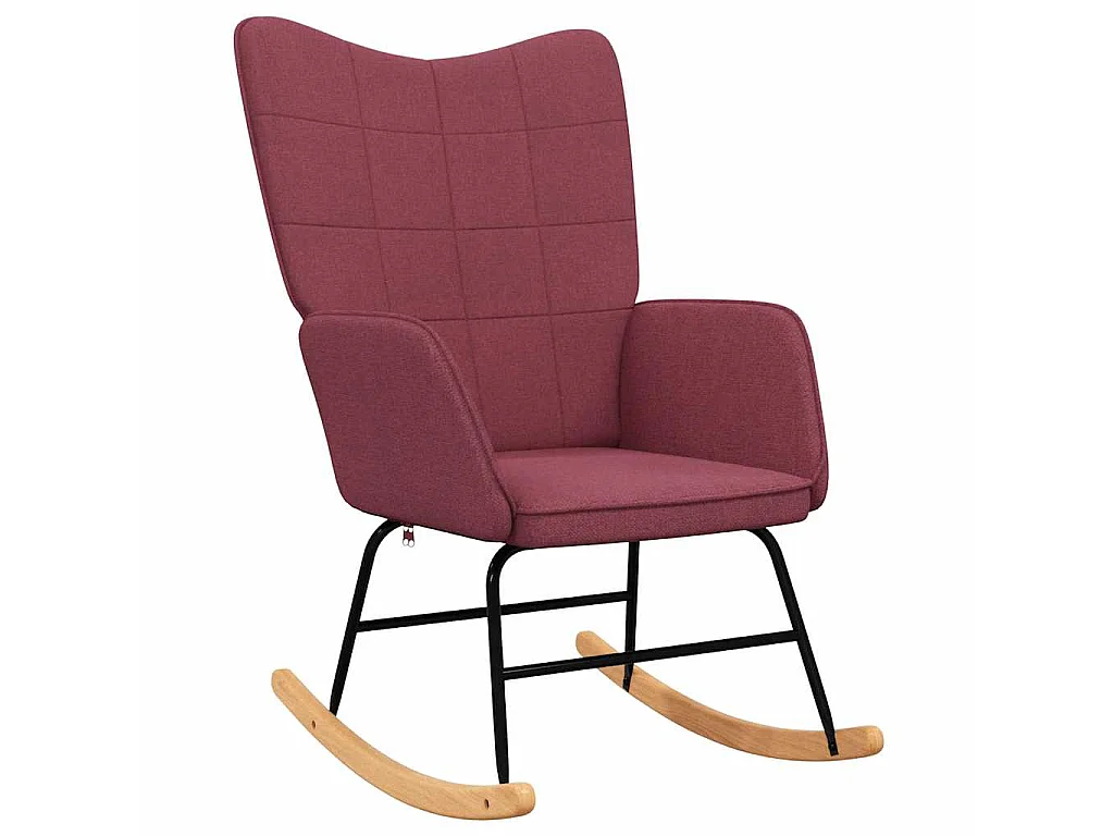 Cadeira de baloiço tecido vermelho tinto