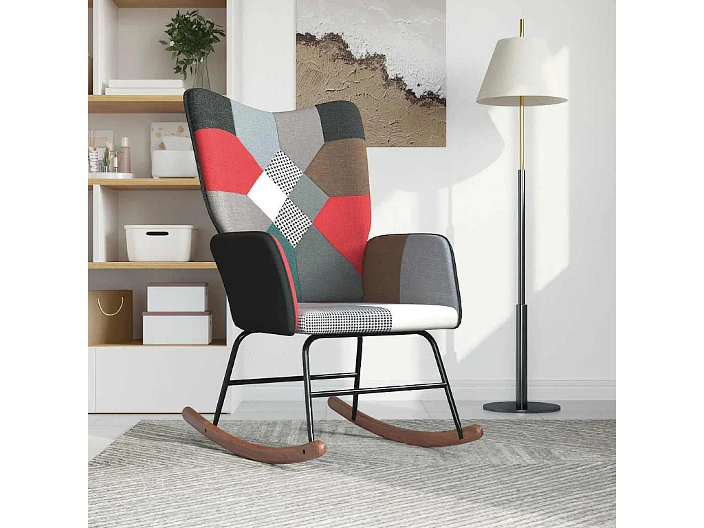 Chaise à bascule Patchwork Tissu