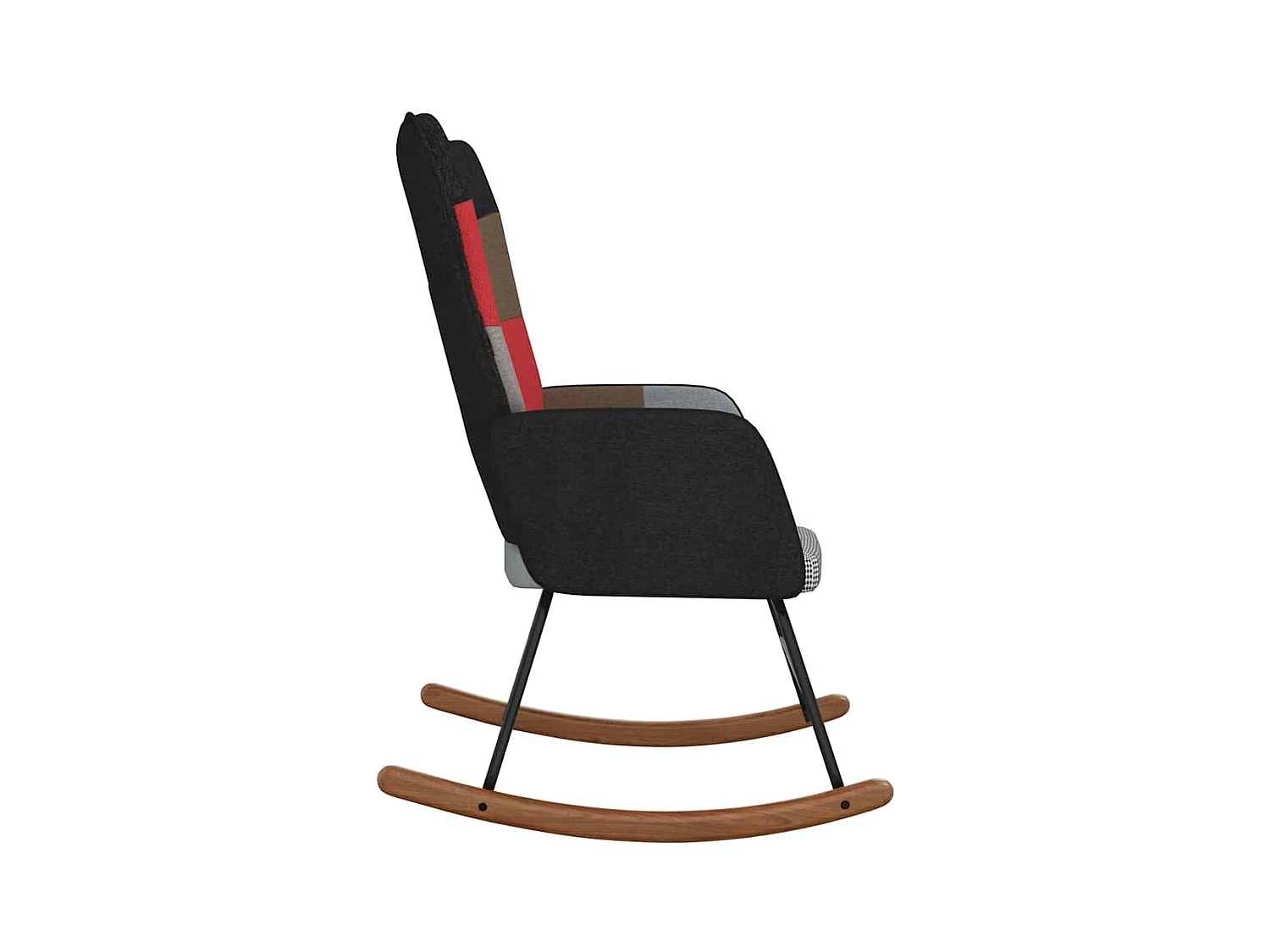 Silla mecedora de tela patchwork