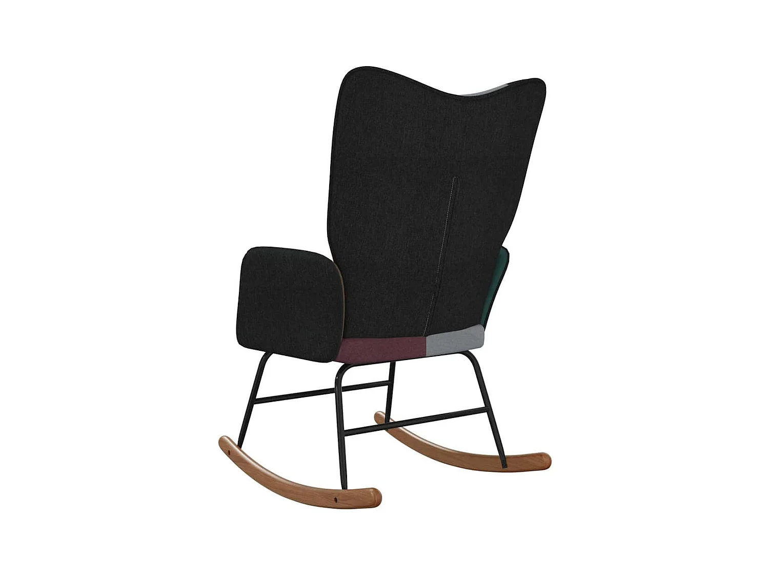 Silla mecedora de tela patchwork