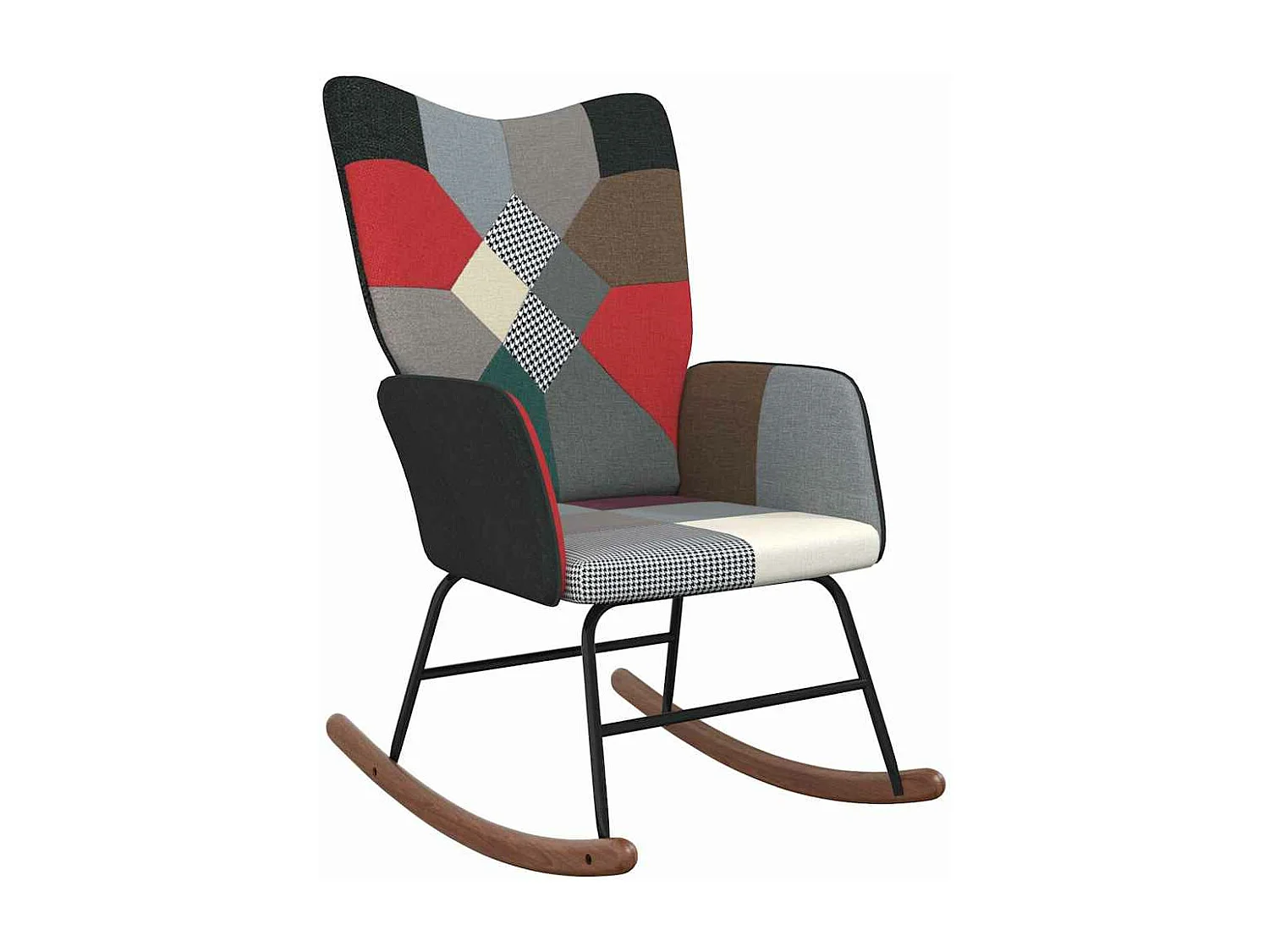 Schaukelsessel mit Hocker Patchwork Stoff