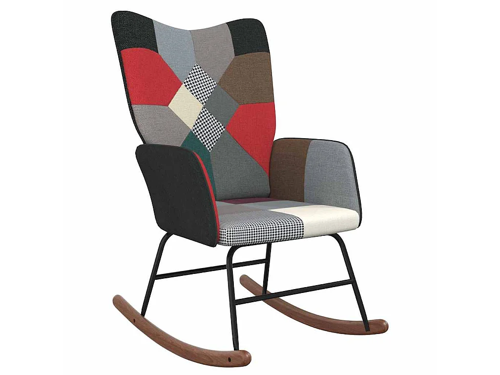 Chaise à bascule Patchwork Tissu