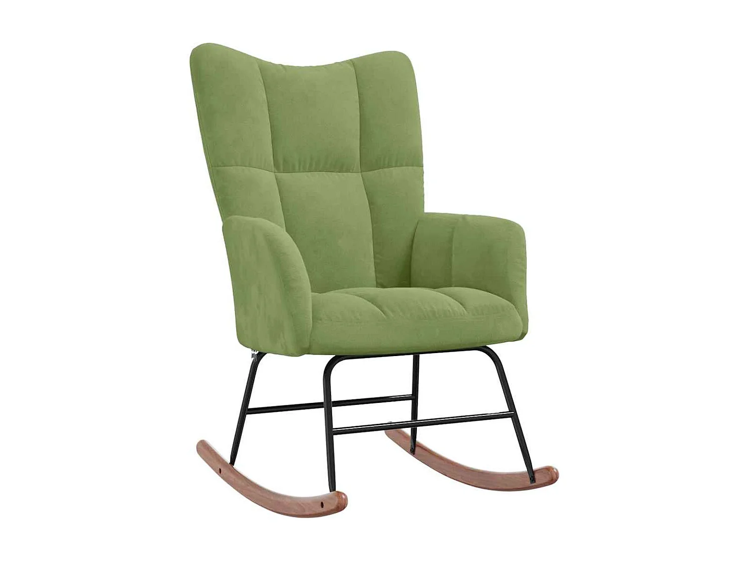 Sedia a Dondolo Verde Chiaro in Velluto