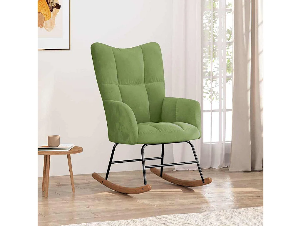 Chaise à bascule Vert clair Velours