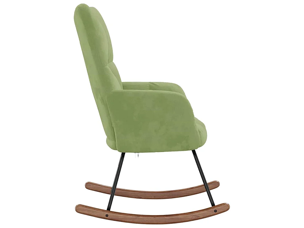 Chaise à bascule Vert clair Velours