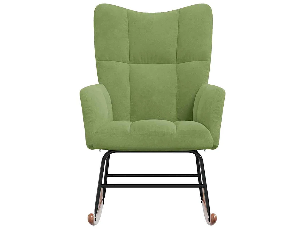 Chaise à bascule Vert clair Velours