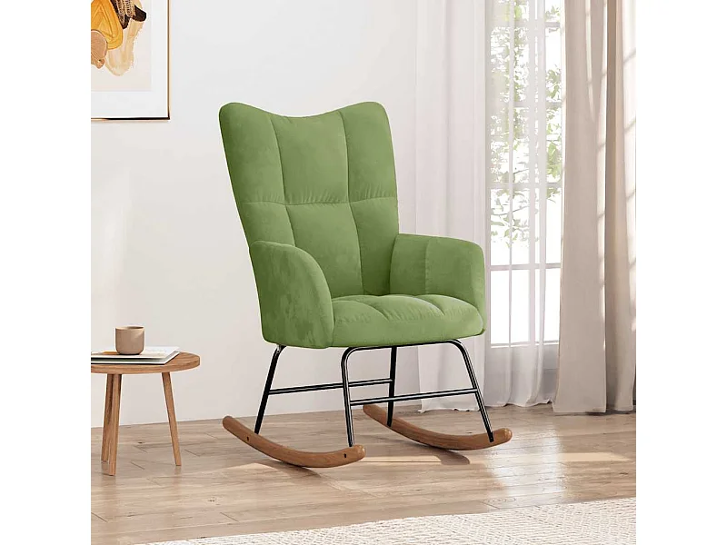 Chaise à bascule Vert clair Velours
