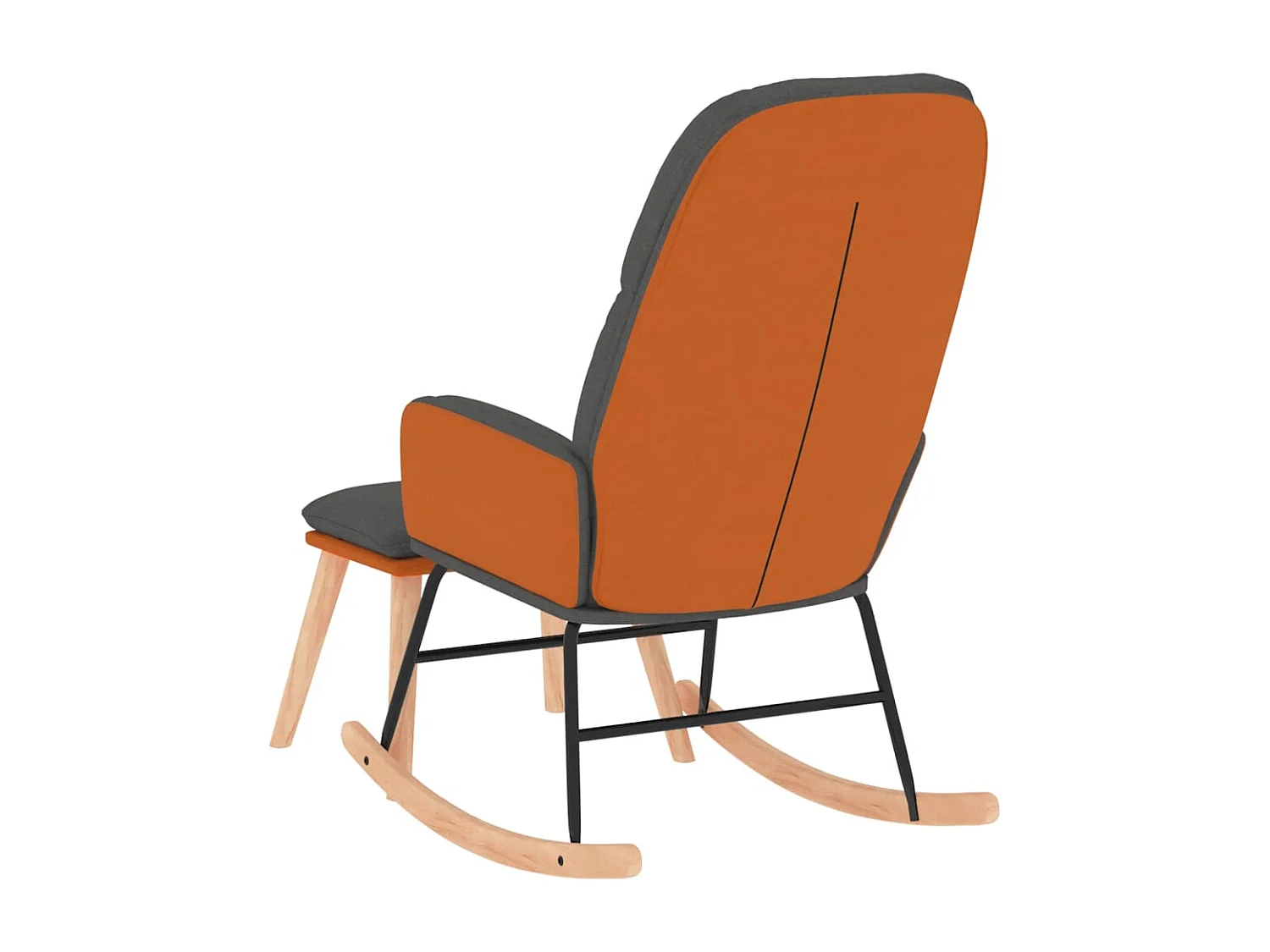 Chaise à bascule avec repose-pied Gris foncé Tissu