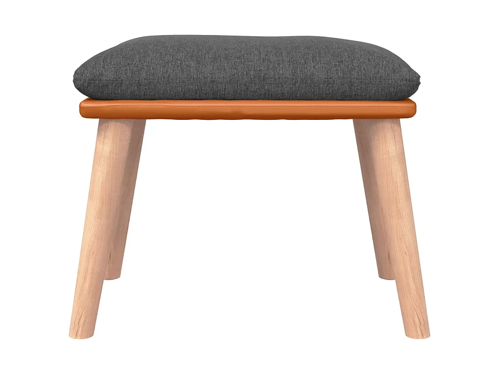 Chaise à bascule avec repose-pied Gris foncé Tissu