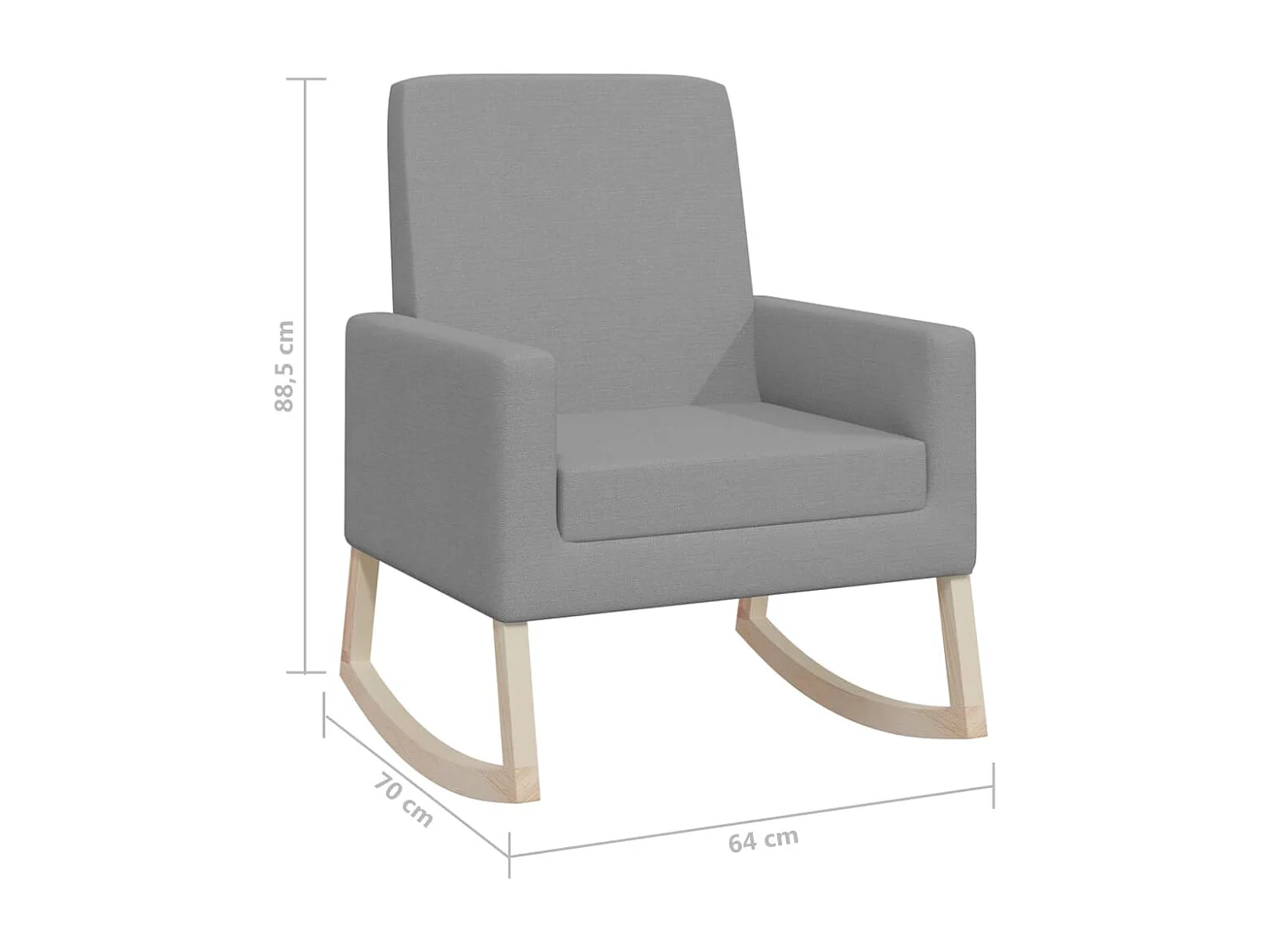 Schaukelstuhl Hellgrau Stoff