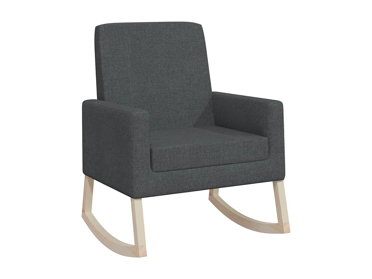 Schaukelstuhl Dunkelgrau Stoff