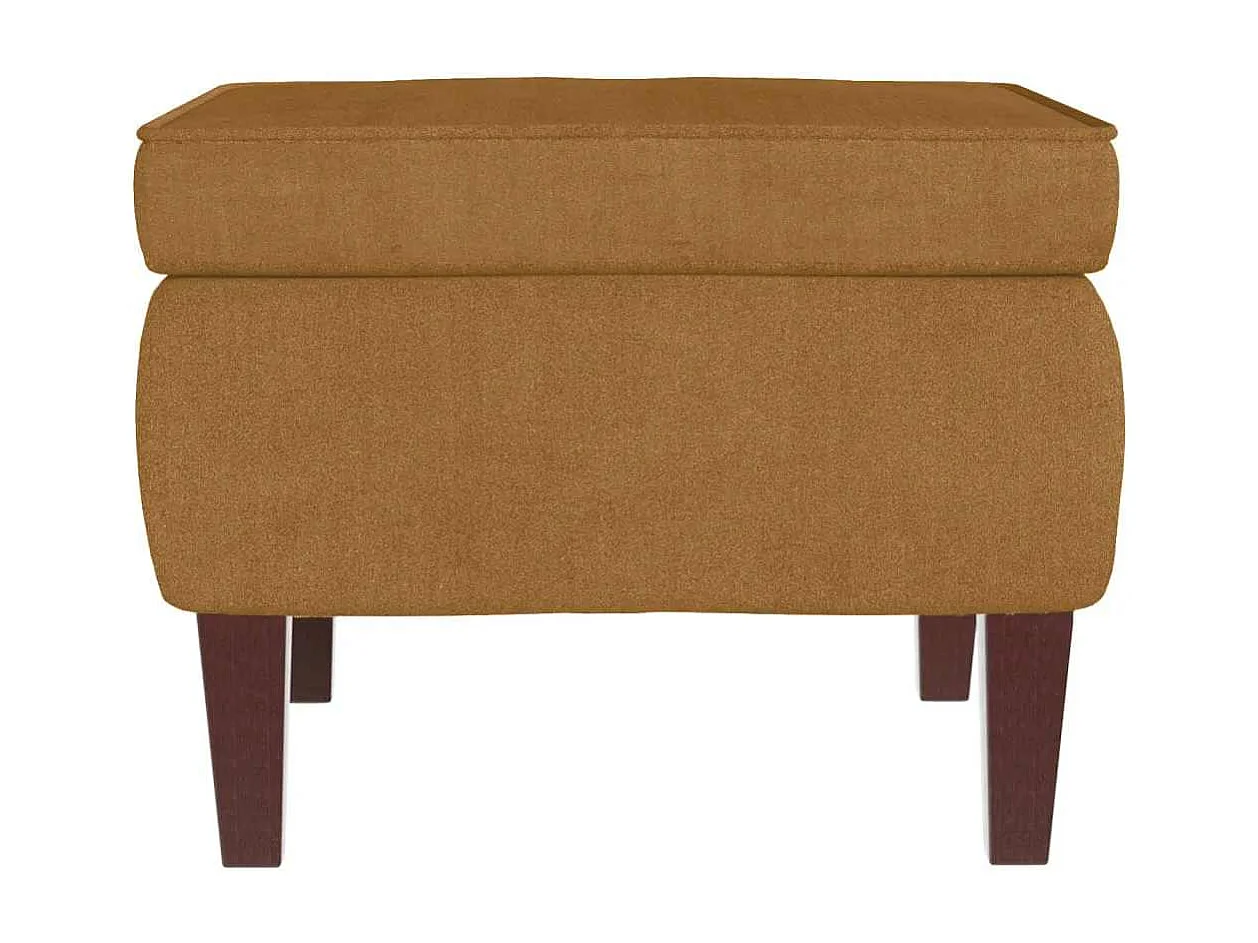 Fauteuil à bascule à oreilles en velours marron bois massif