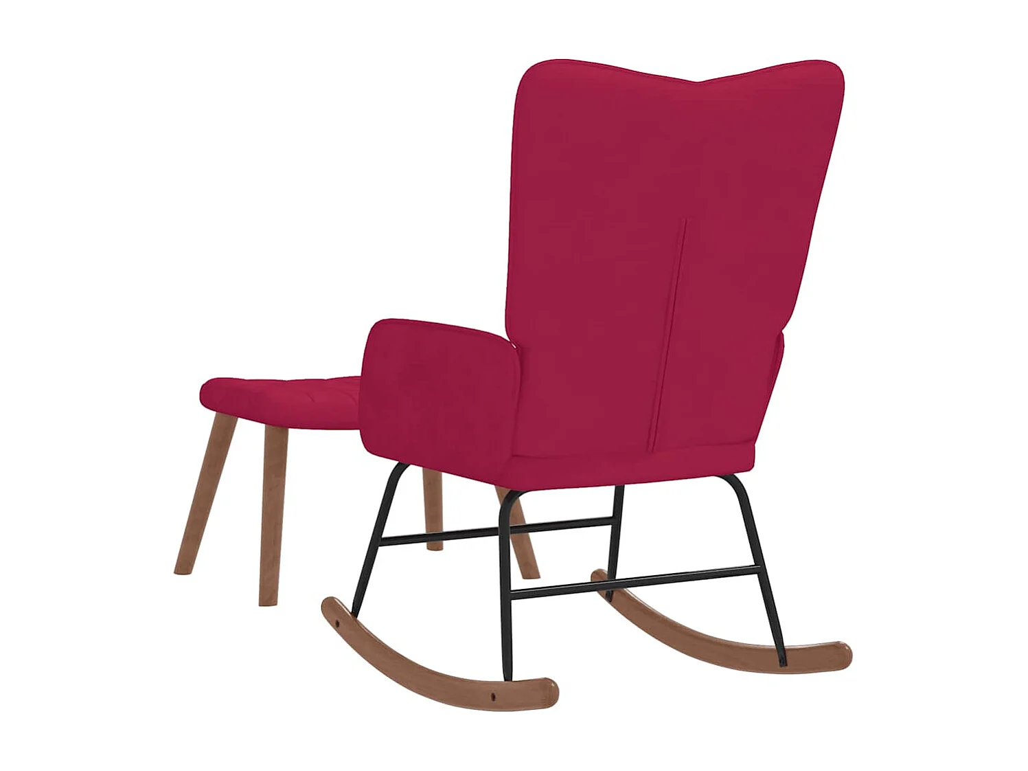 Chaise à bascule avec repose-pied Rouge bordeaux Velours