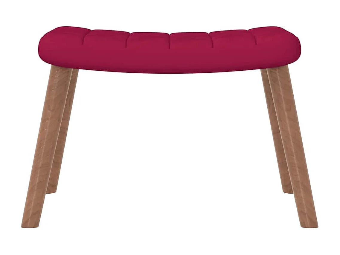 Chaise à bascule avec repose-pied Rouge bordeaux Velours