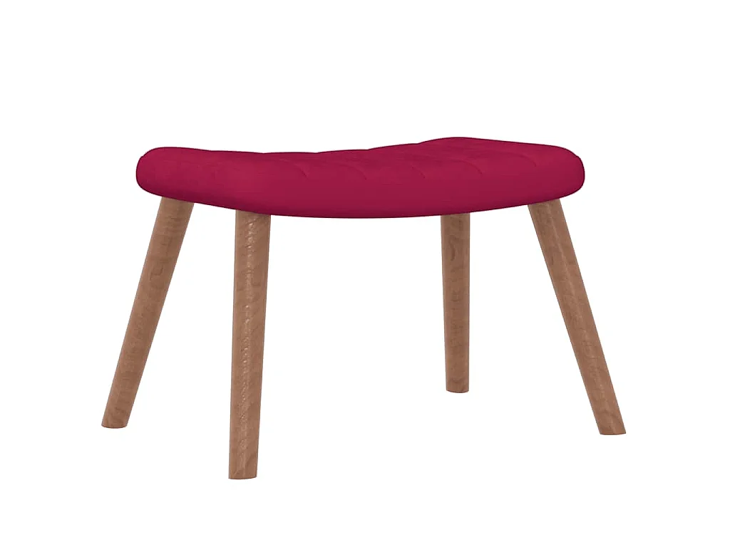 Schommelstoel met voetenbank fluweel wijnrood