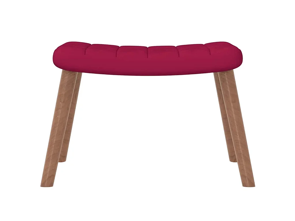 Schommelstoel met voetenbank fluweel wijnrood