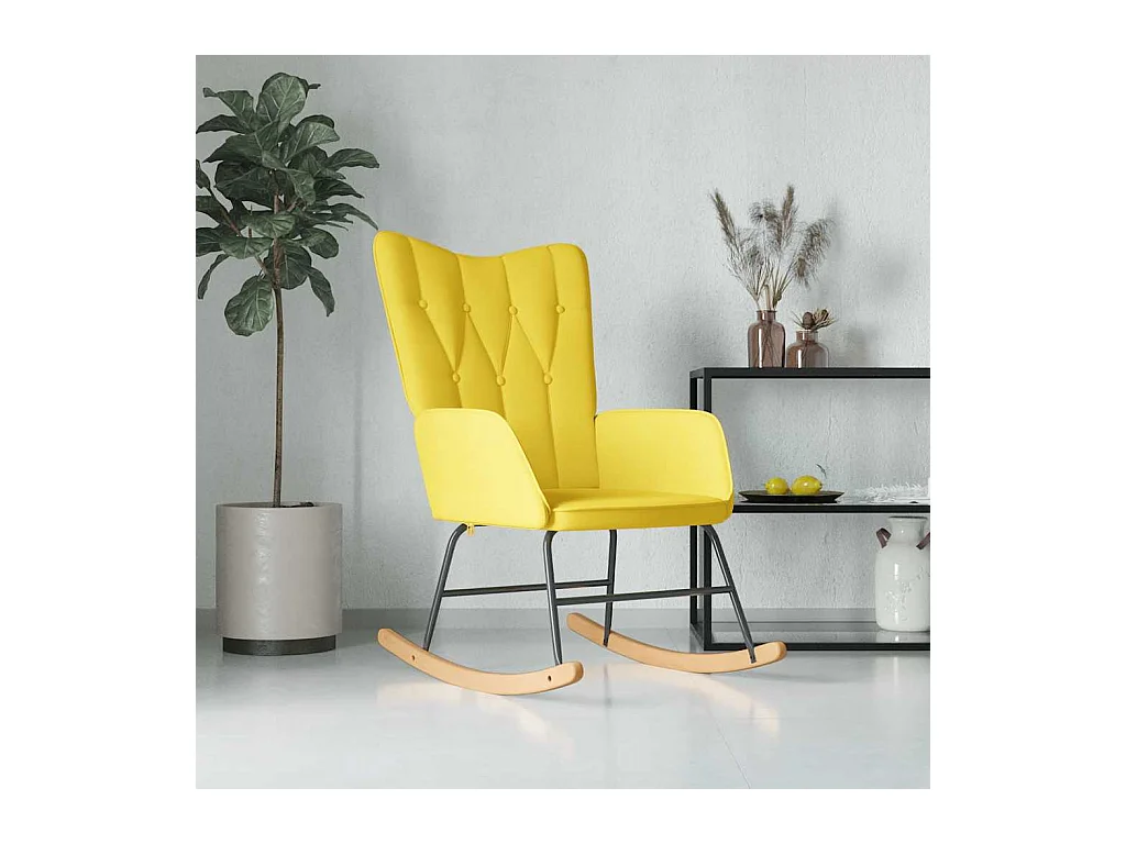Chaise à bascule Jaune moutarde Tissu