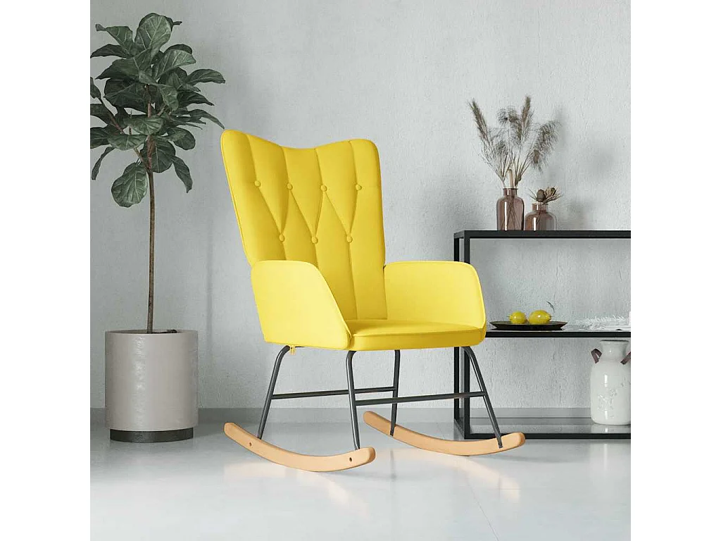 Chaise à bascule Jaune moutarde Tissu