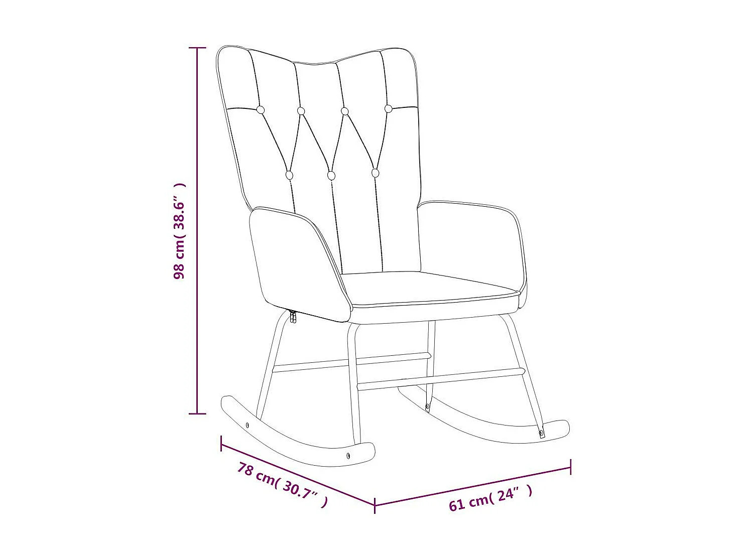 Chaise à bascule Jaune moutarde Tissu