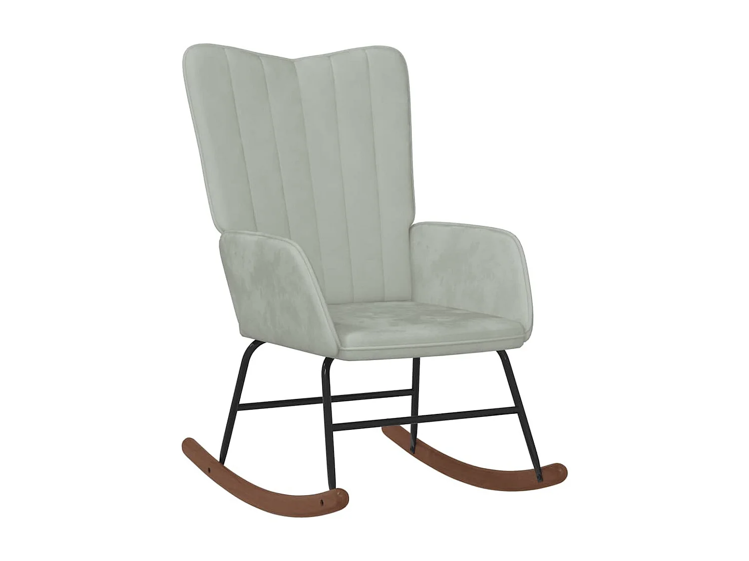 Schaukelsessel Hellgrau Samt