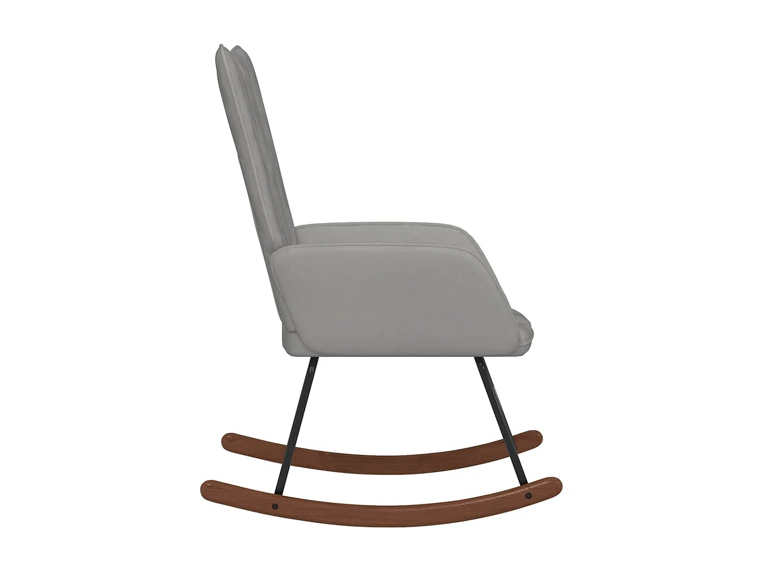 Cadeira de baloiço veludo cinzento-claro