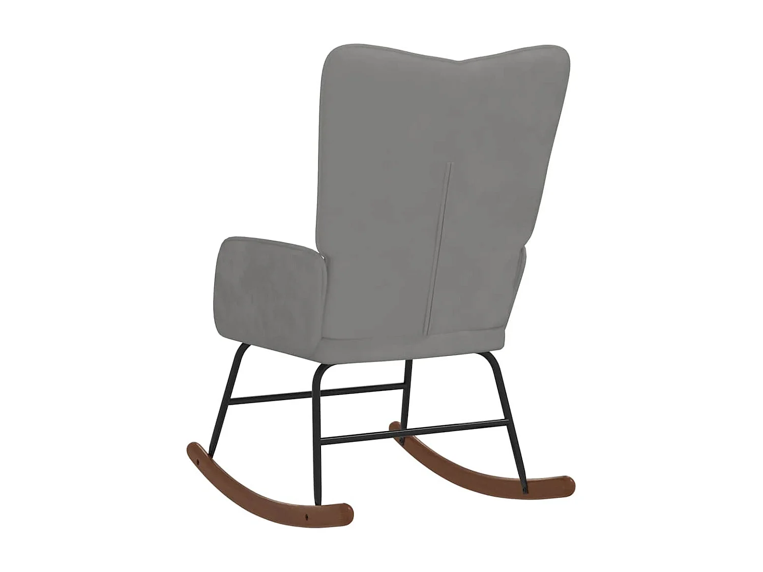 Cadeira de baloiço veludo cinzento-claro