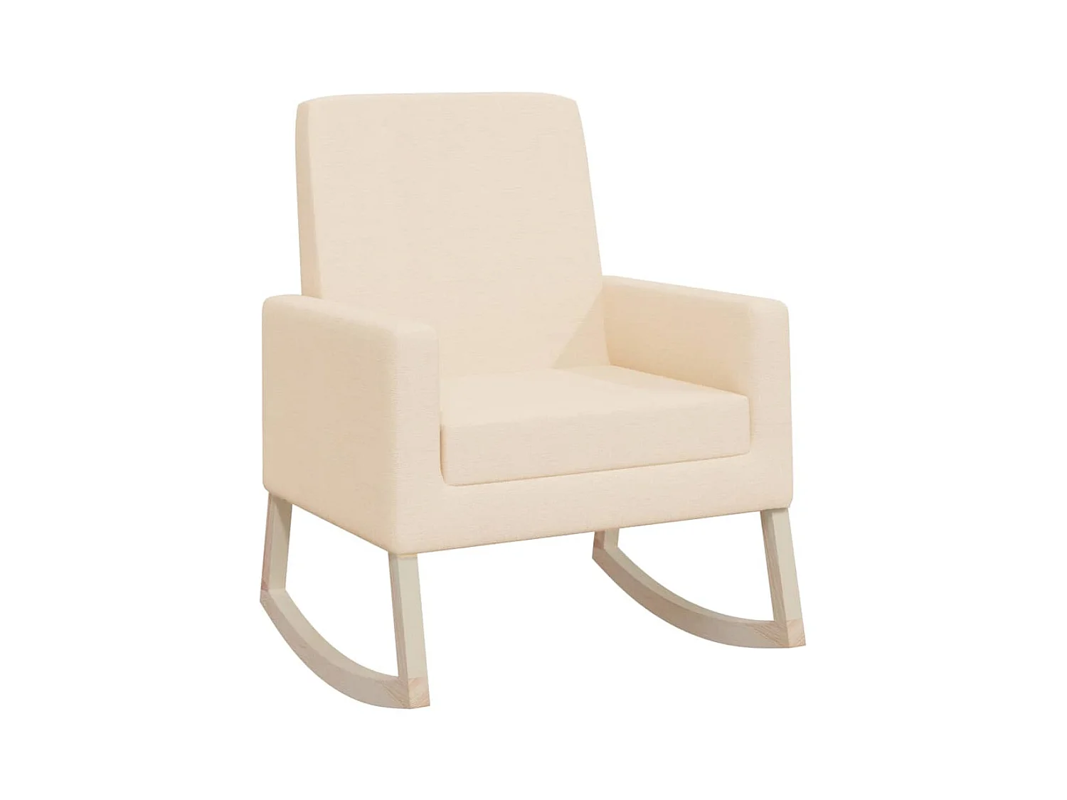 Silla mecedora de tela crema