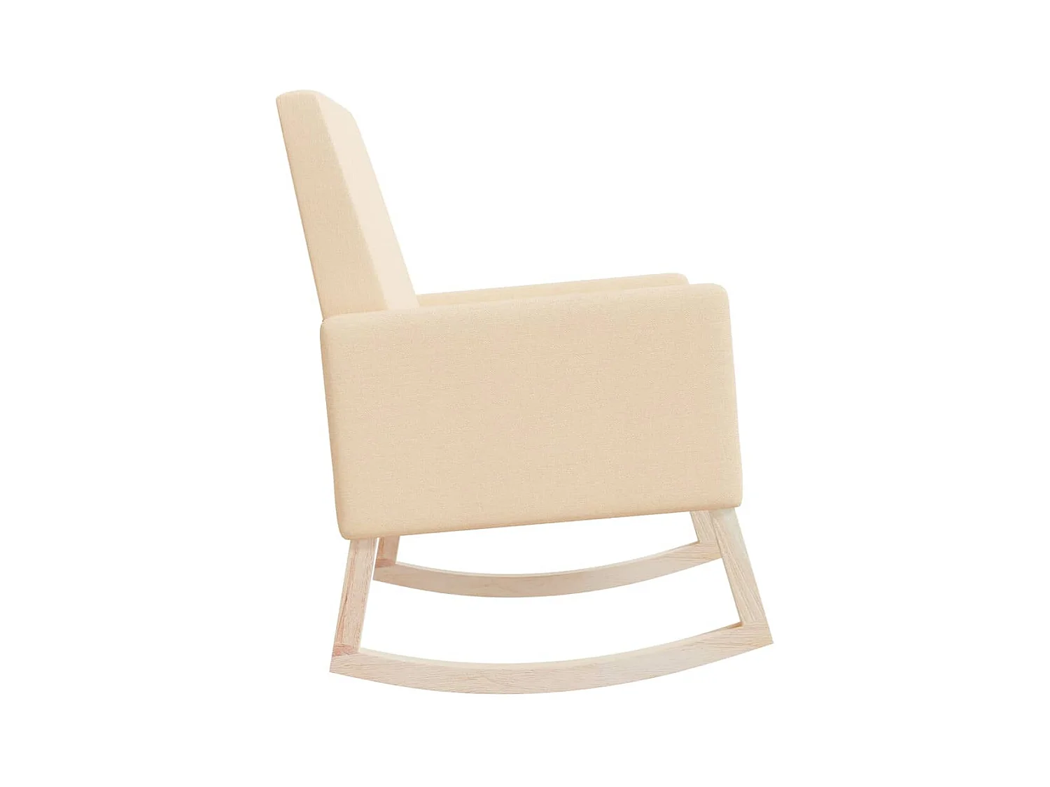 Silla mecedora de tela crema