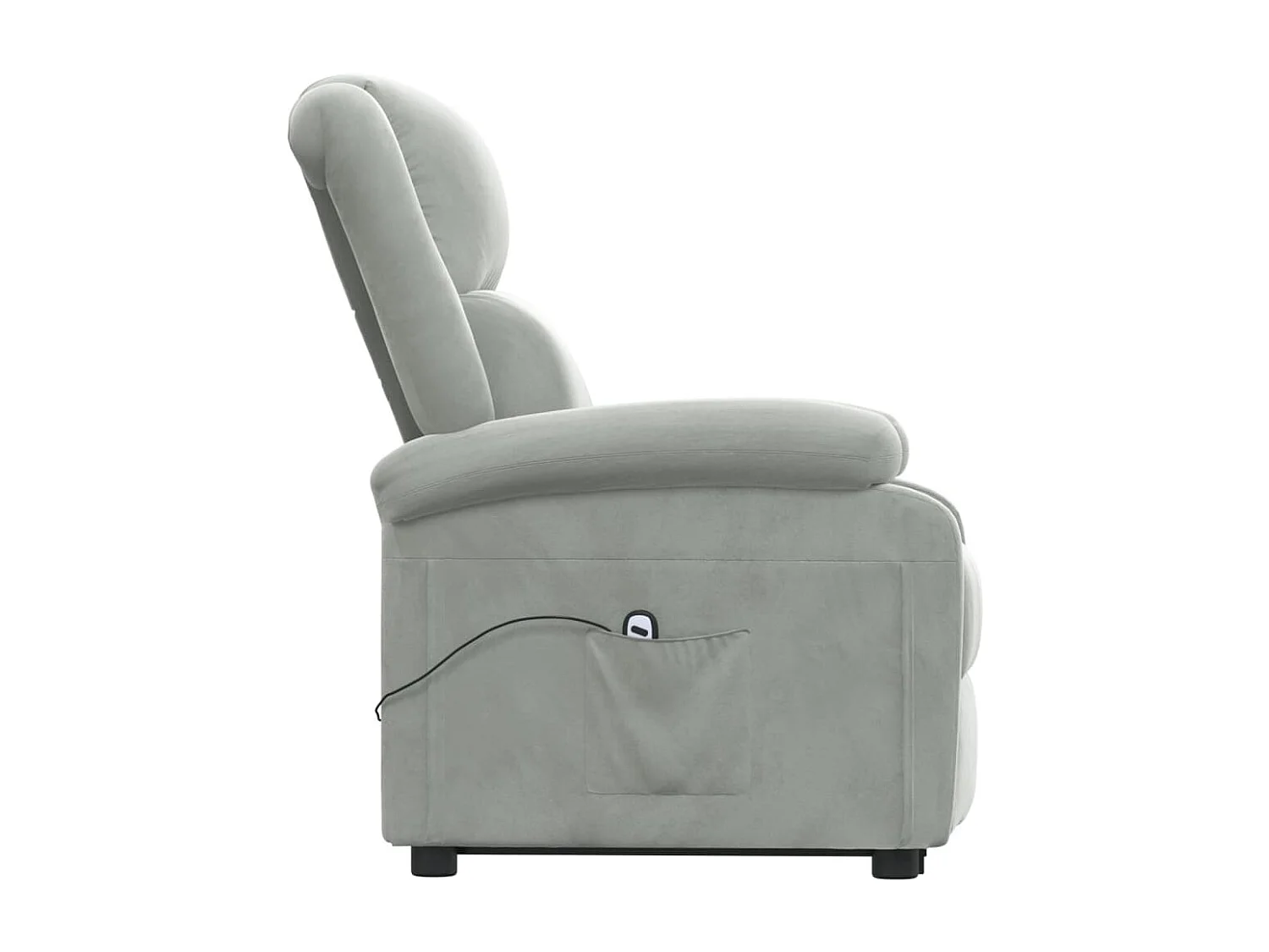 Sillón elevable de terciopelo gris claro
