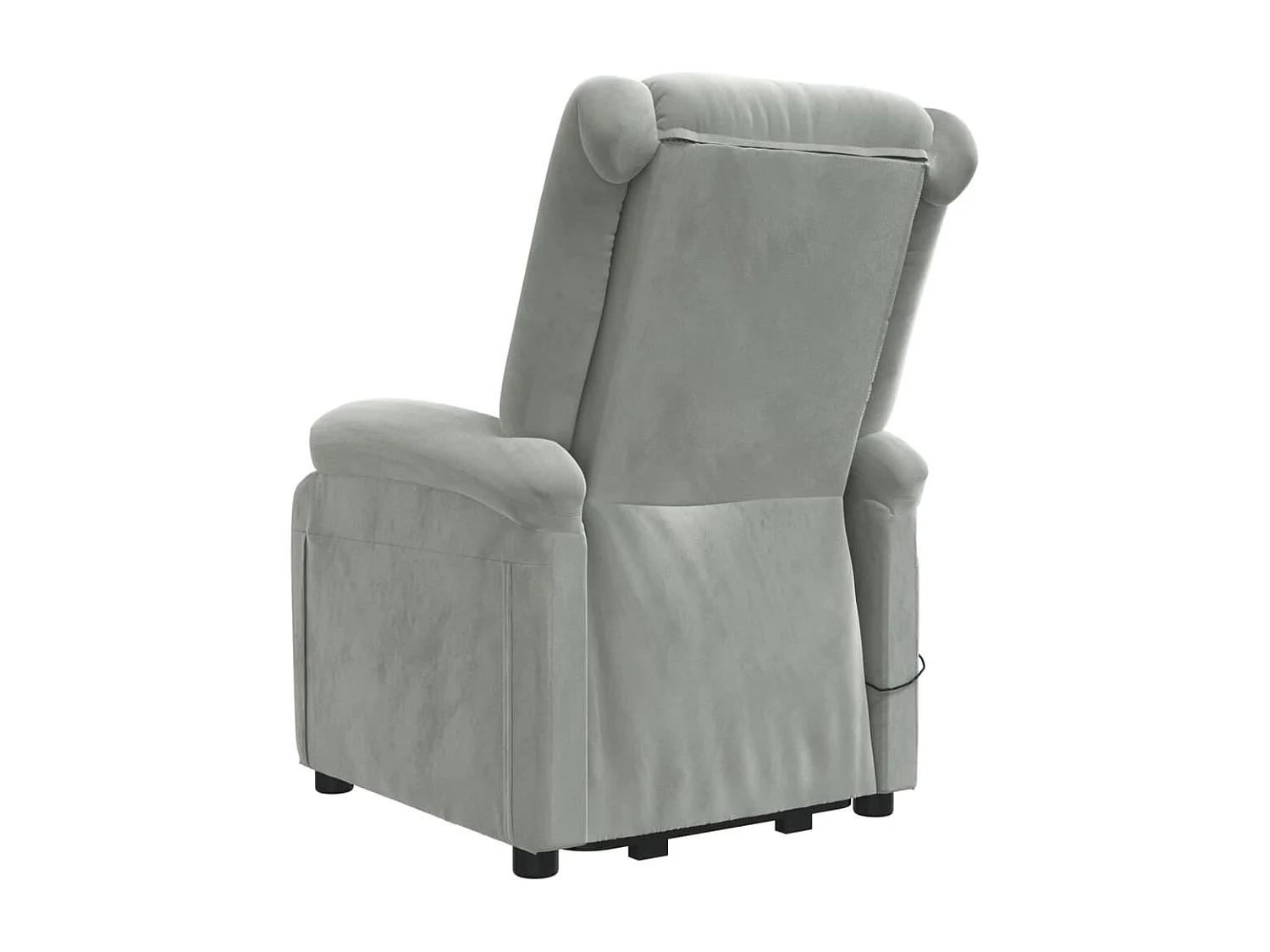Sillón elevable de terciopelo gris claro