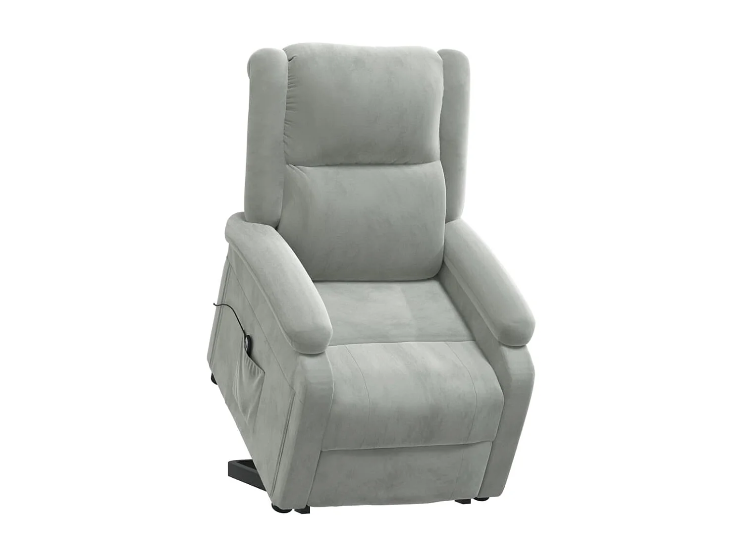 Sillón elevable de terciopelo gris claro