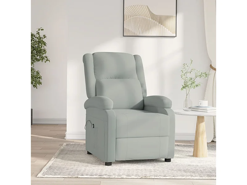 Fauteuil inclinable électrique gris clair velours