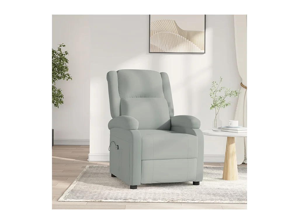 Fauteuil inclinable électrique gris clair velours