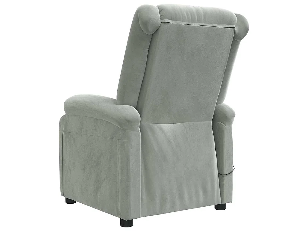 Fauteuil inclinable électrique gris clair velours