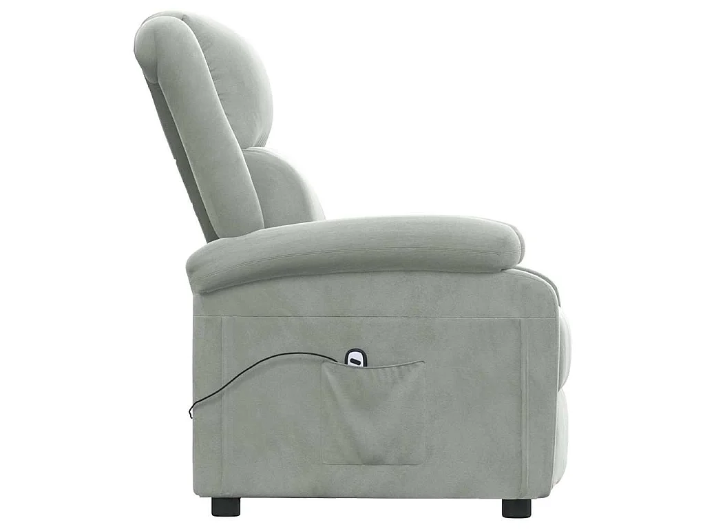 Fauteuil inclinable électrique gris clair velours