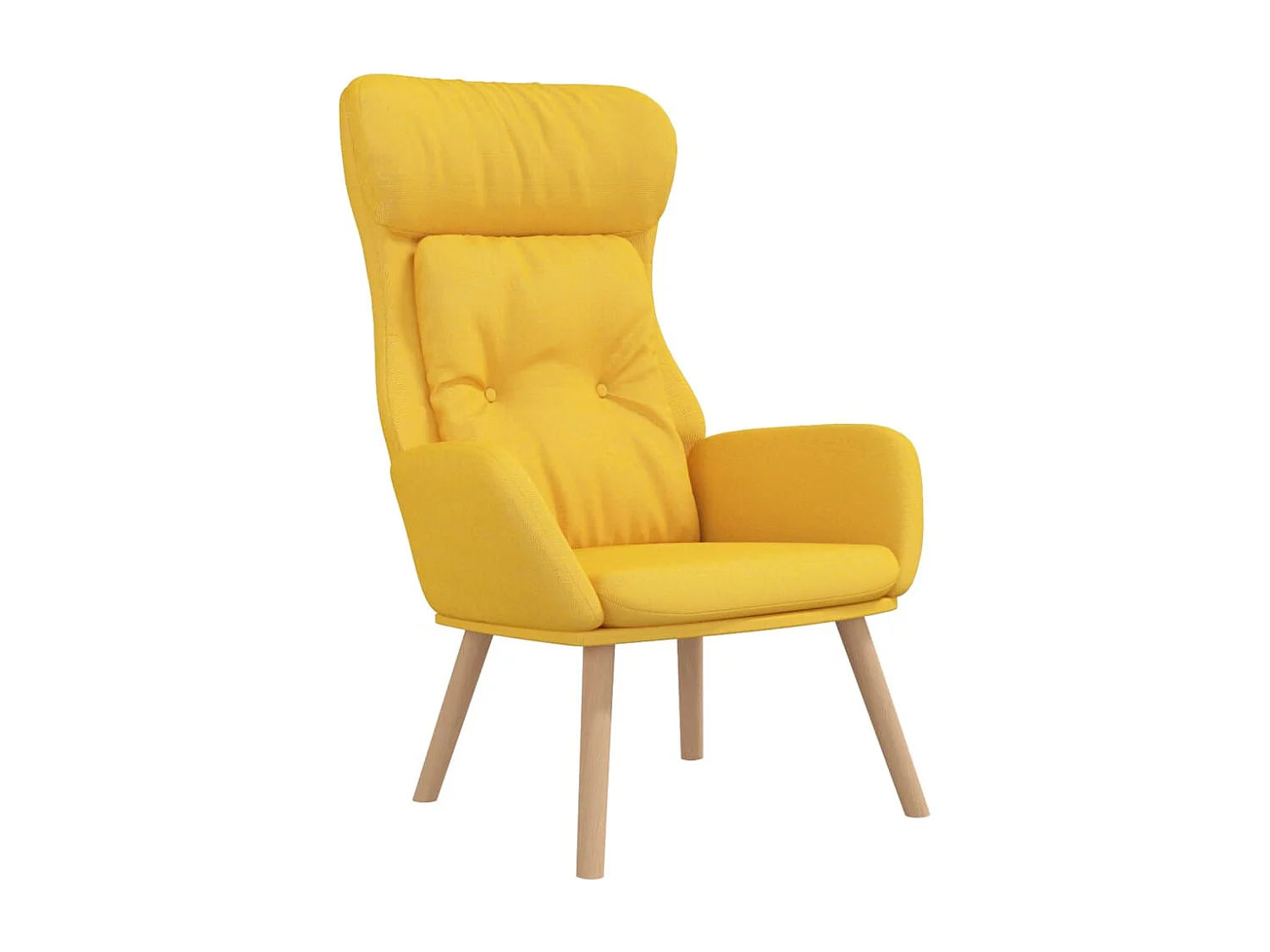 Chaise de relaxation avec repose-pied Jaune moutarde Tissu