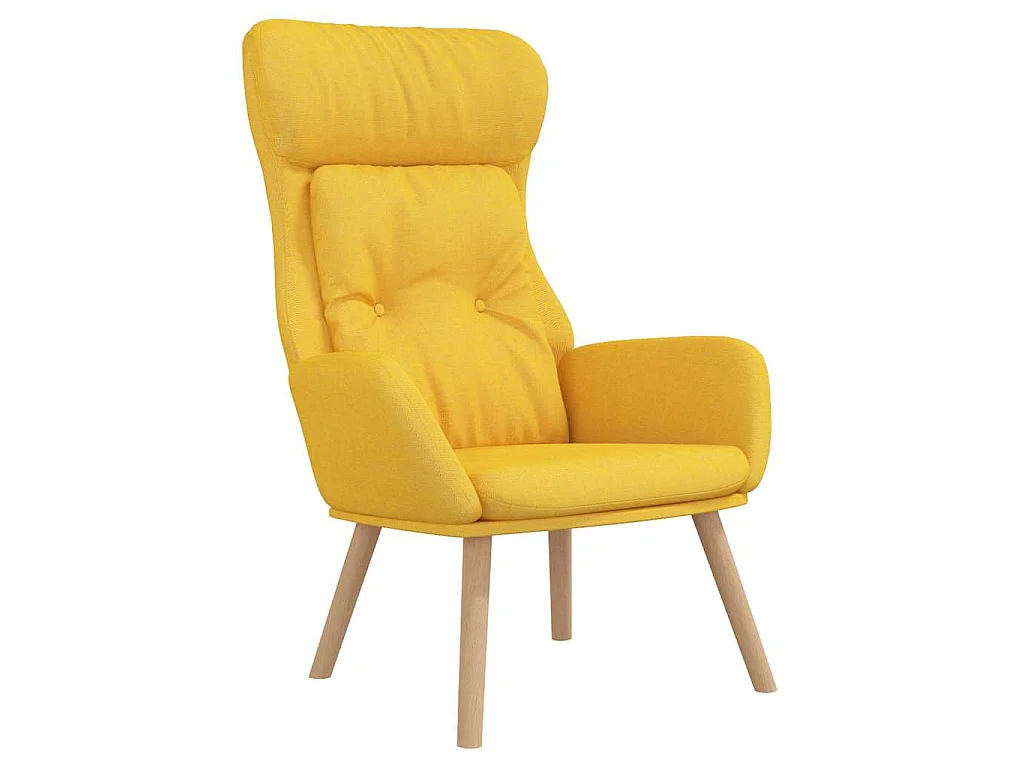Chaise de relaxation avec repose-pied Jaune moutarde Tissu