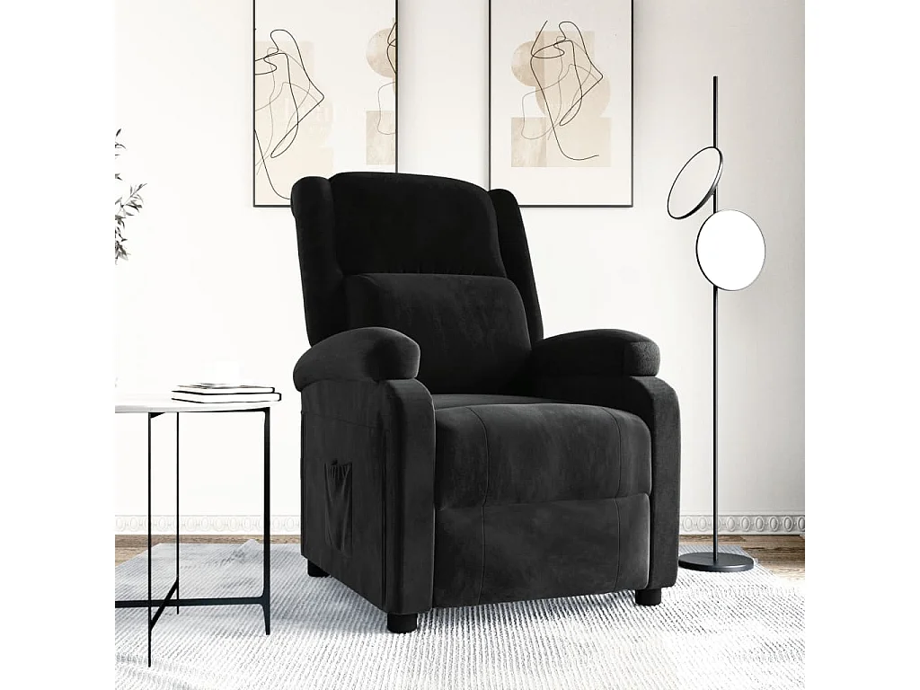 Poltrona reclinável veludo preto
