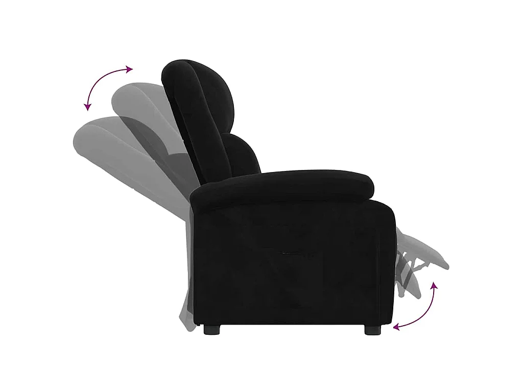 Fauteuil inclinable noir velours