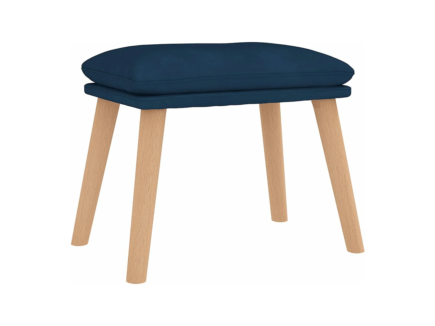 Chaise de relaxation avec tabouret Bleu Velours