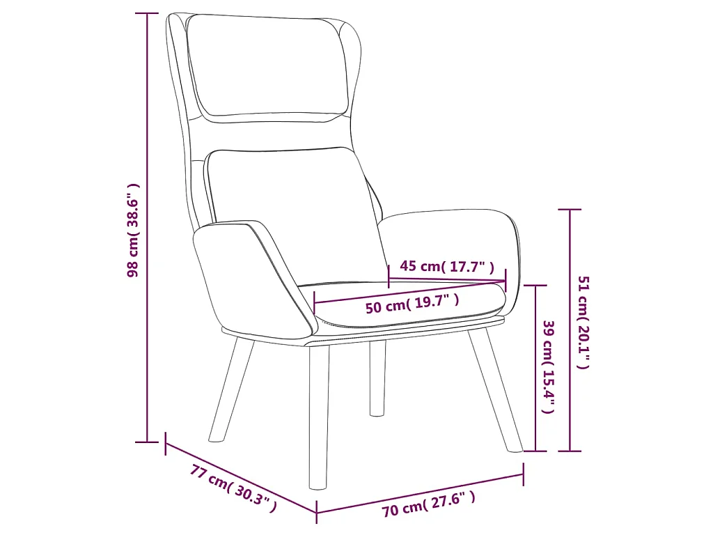 Chaise de relaxation avec tabouret Bleu Velours