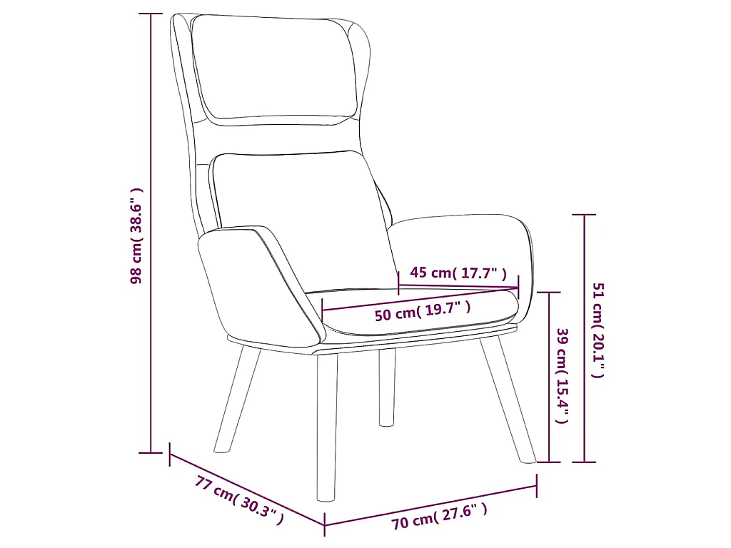 Chaise de relaxation avec tabouret Bleu Velours